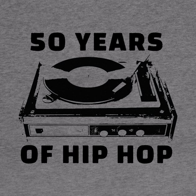 50 Years of Hip Hop vintage Turntable by BrutalGrafix Studio